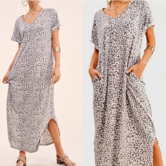 LA Miel Animal Print Dress with Pockets szL - Picture 1 of 2